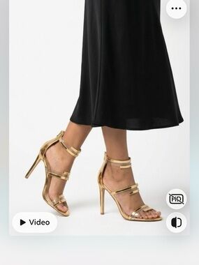 Liliana Metallic Gold Strappy Stiletto Heels